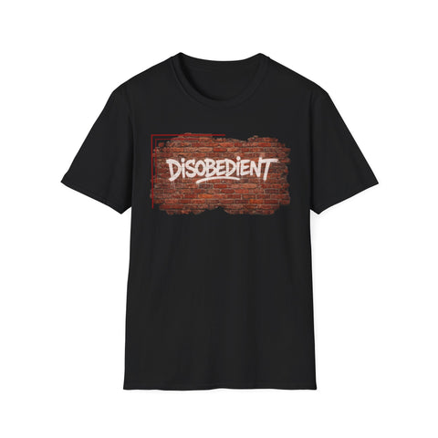 Disobedient Brick Graffiti T-Shirt — Urban Rebellious Streetwear Tee