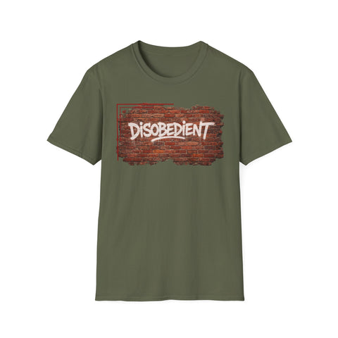 Disobedient Brick Graffiti T-Shirt — Urban Rebellious Streetwear Tee